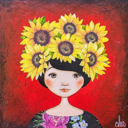 Gemälde Maud  von Blais Delphine | Gemälde Naive Kunst Acryl, Collage Pop-Ikonen, Porträt