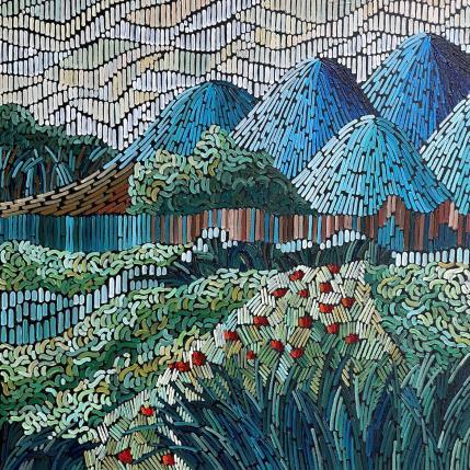 Peinture Hills of Provence par Dmitrieva Daria | Tableau Impressionnisme Acrylique Nature, Paysages