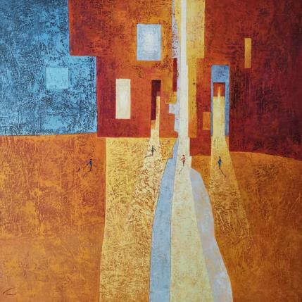 Peinture People par Tomàs | Tableau Abstrait Huile Scènes de vie, Urbain