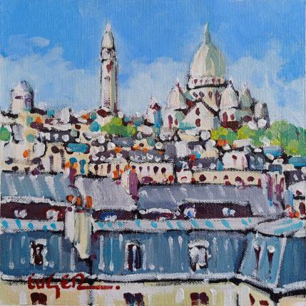 Peinture LE SACRE COEUR A MONTMARTRE par Euger | Tableau Figuratif Acrylique Paysages, Scènes de vie, Urbain