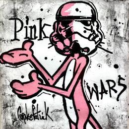 Painting La panthère rose, Pink wars by Cornée Patrick | Painting Pop-art Graffiti, Oil Cinema, Pop icons