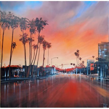 Peinture California Sunset par Guillet Jerome | Tableau Figuratif Huile Urbain