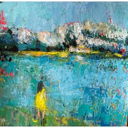 Painting Au bord de la durance by Vaudron | Painting Figurative