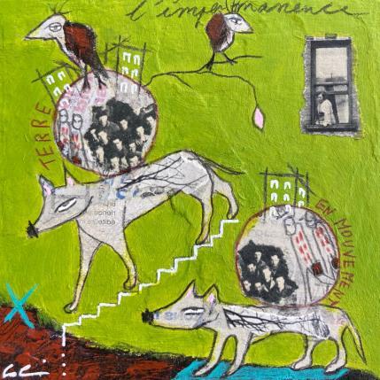 Peinture L’impermanence  par Colin Sylvie | Tableau Art Singulier Acrylique, Collage, Pastel Animaux