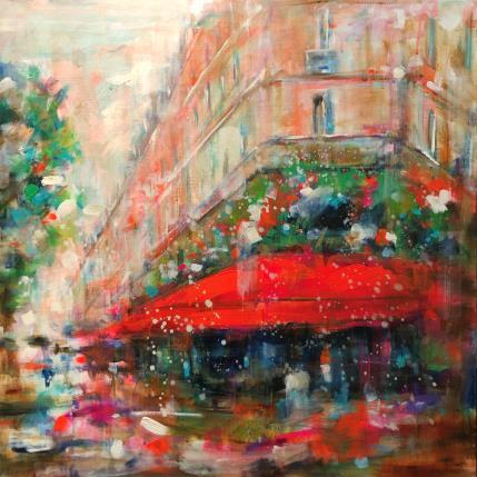 Peinture Café rose par Solveiga | Tableau  Acrylique