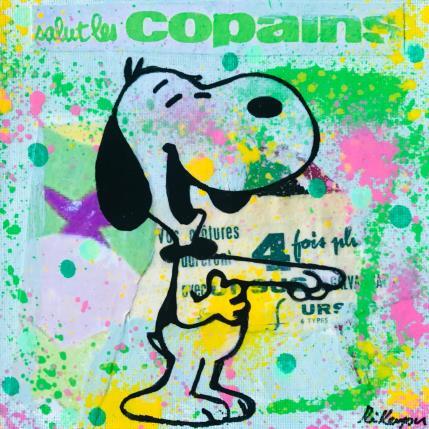Peinture Snoopy mdr par Kikayou | Tableau Pop-art Graffiti Icones Pop