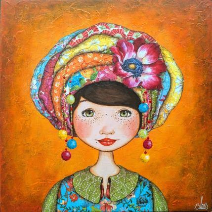 Peinture Zohra  par Blais Delphine | Tableau Figuratif Acrylique, Collage