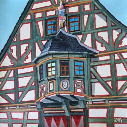 Peinture The charming house par Rasa | Tableau Figuratif Acrylique Urbain