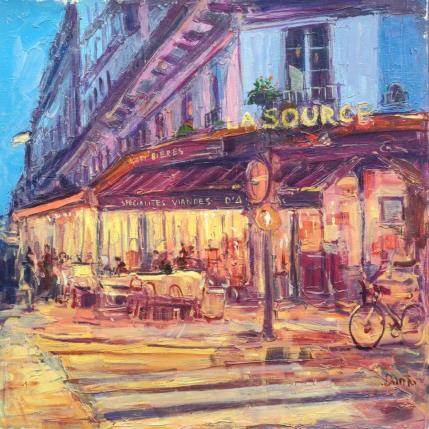 Peinture Brasserie parisienne La Source par Dontu Grigore | Tableau Figuratif Huile Urbain