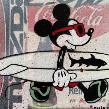 Pintura F1  Mickey surf por Marie G.  | Pintura Pop-art Acrylic, Gluing, Wood Pop icons