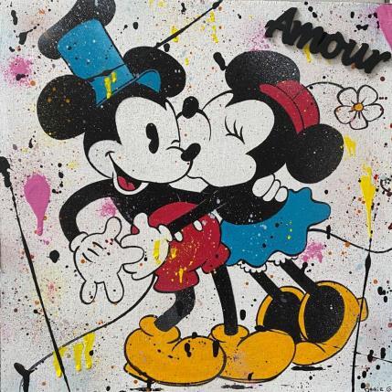 Peinture F4  AMOUR par Marie G.  | Tableau Pop-art Acrylique, Bois Icones Pop