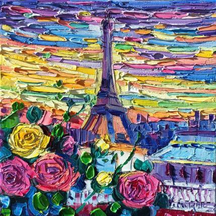 Peinture Roses in Paris par Georgieva Vanya | Tableau Figuratif Huile Paysages