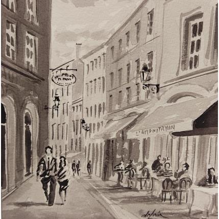 Peinture Promenade dominicale par De León Lévi Marcelo | Tableau Figuratif Aquarelle Urbain