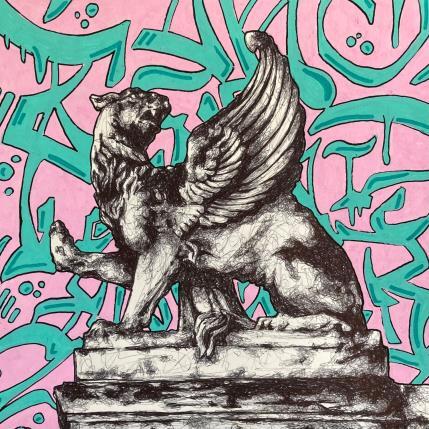 Painting Griffon aux Graffitis by André Raphaël | Painting Figurative Acrylic Animals, Landscapes