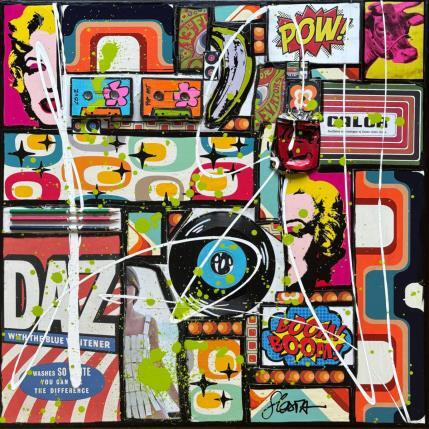 Peinture Pop Attitude par Costa Sophie | Tableau Pop-art Acrylique, Collage, Upcycling Icones Pop