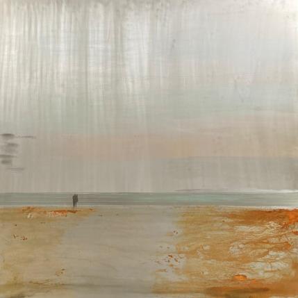 Peinture Couple face à la mer  par Mahieu Bertrand | Tableau Figuratif Métal Marine, Paysages