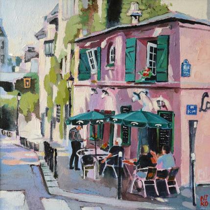 Peinture Paris 13 - La Maison Rose par Niko Marina  | Tableau Figuratif Huile Urbain