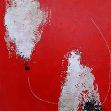 Painting abstract red C 105 by Wilms Hilde | Painting Abstract Acrylic, Gluing