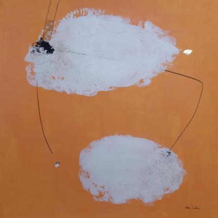 Painting abstract yellow D 77 by Wilms Hilde | Painting Abstract Acrylic, Gluing, Gold leaf