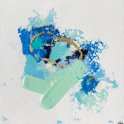 Peinture One of these mornings par Luz Alexandra | Tableau Abstrait Acrylique, Feuille d'or, Pastel Minimaliste