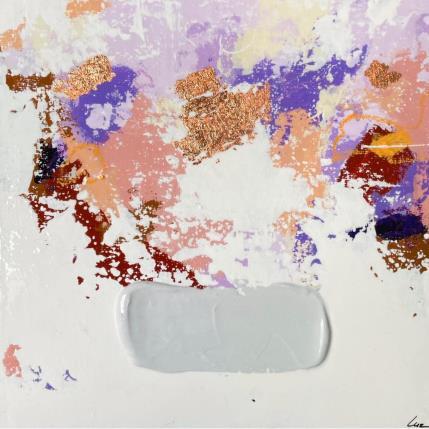 Peinture Pensées du matin par Luz Alexandra | Tableau Abstrait Acrylique, Feuille d'or, Pastel Minimaliste