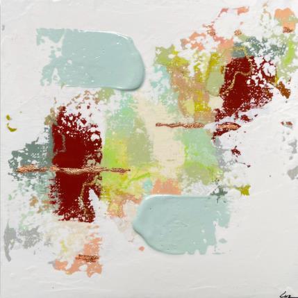 Peinture Hope  par Luz Alexandra | Tableau Abstrait Acrylique, Feuille d'or, Pastel Minimaliste