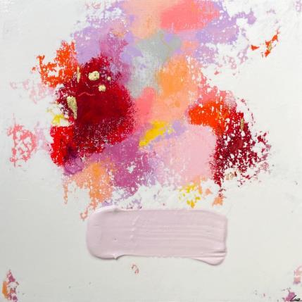 Peinture The colors of love par Luz Alexandra | Tableau Abstrait Acrylique, Feuille d'or, Pastel Minimaliste