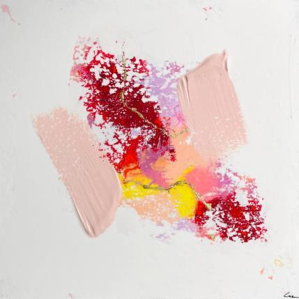 Peinture Mon amour de tous les jours par Luz Alexandra | Tableau Abstrait Acrylique, Feuille d'or, Pastel Minimaliste