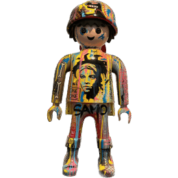 Sculpture Playmobil Urban Basquiat by Luna | Sculpture Pop-art Acrylic, Graffiti, Posca Pop icons