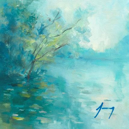 Painting Sur la rive by Jung François | Painting Figurative Oil Landscapes, Nature