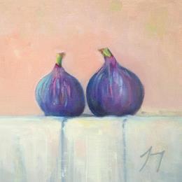 Painting Duo de figues by Jung François | Painting Figurative Oil Still-life