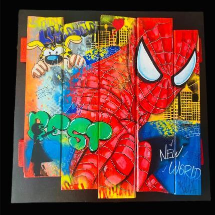 Peinture Spider par Molla Nathalie  | Tableau Pop-art Acrylique, Bois, Posca Icones Pop