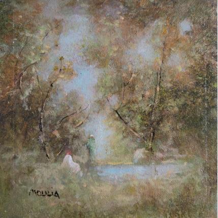 Peinture La forêt  par Moulia Francis | Tableau Impressionnisme Acrylique, Huile Nature