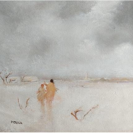 Peinture Paysage enneigé  par Moulia Francis | Tableau Figuratif Huile Paysages