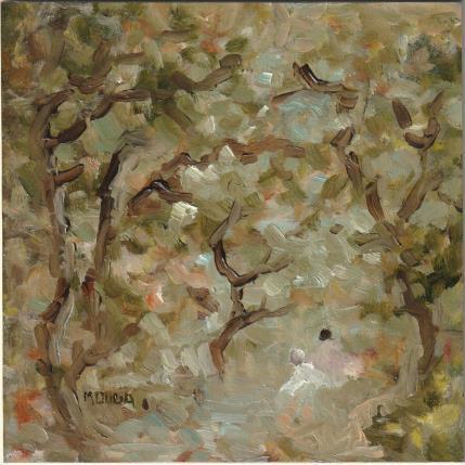 Peinture Repos sous les arbres par Moulia Francis | Tableau Art Singulier Huile Scènes de vie