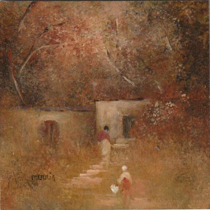 Peinture Douceur et rousseur par Moulia Francis | Tableau Impressionnisme Carton, Huile Scènes de vie