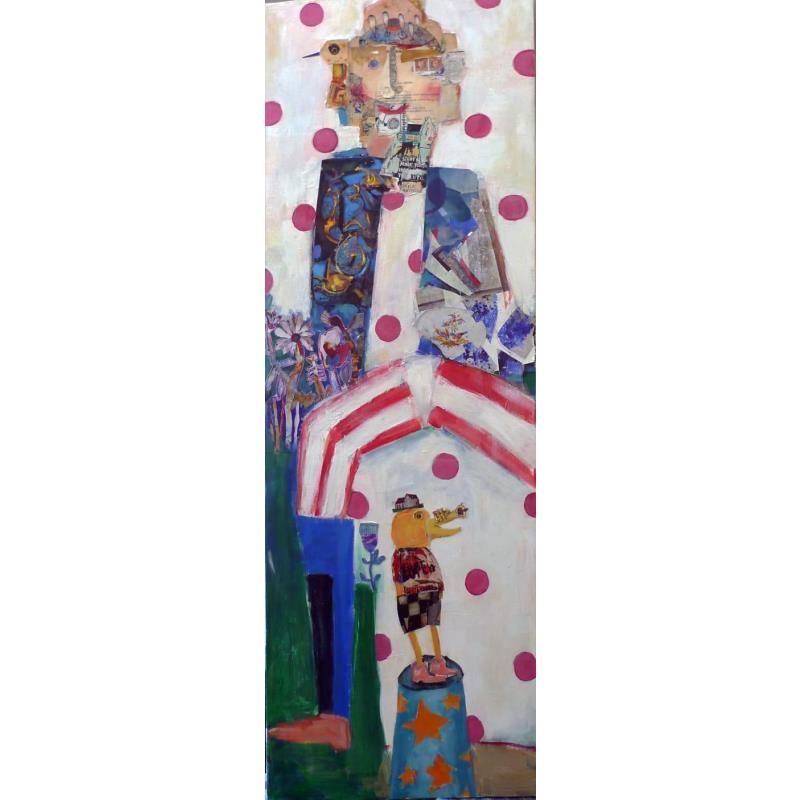 Peinture Le vilain petit canard par De Sousa Miguel | Tableau Art naïf Acrylique, Collage, Pastel Portraits