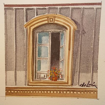 Peinture Fenêtre  par De León Lévi Marcelo | Tableau Figuratif Aquarelle Urbain