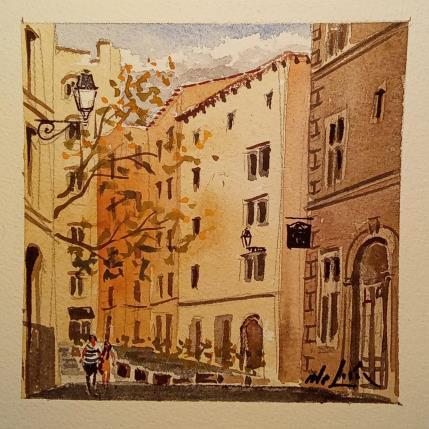 Peinture Anti casque par De León Lévi Marcelo | Tableau Figuratif Aquarelle Urbain