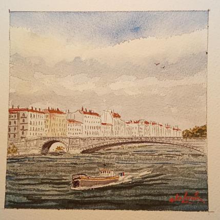 Peinture Le pont Bonaparte  par De León Lévi Marcelo | Tableau Figuratif Aquarelle Urbain