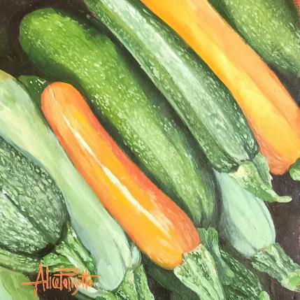 Peinture Courgettes par Parisotto Alice | Tableau Figuratif Huile