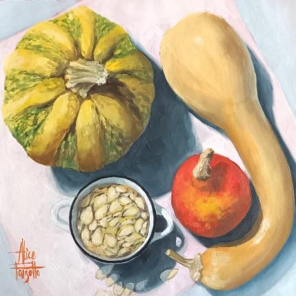 Peinture Tre zucche par Parisotto Alice | Tableau Figuratif Huile