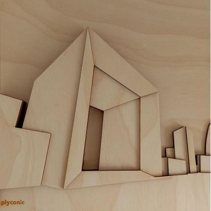 Peinture Grande Arche par Plyconic | Tableau Impressionnisme Bois Architecture