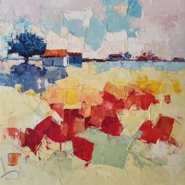 Painting Back to earth by Tomàs | Painting Impressionism Oil Landscapes