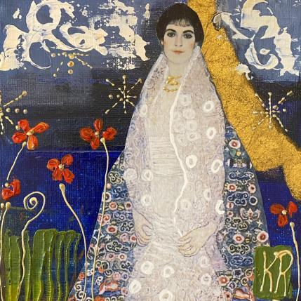 Painting Clara by Romanelli Karine | Painting Figurative Acrylic, Gluing Life style, Portrait