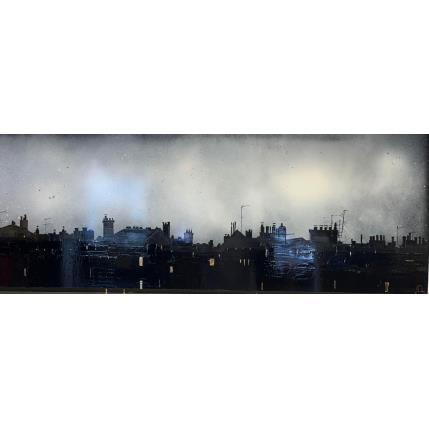 Peinture La ville s'endort par Rey Julien | Tableau Figuratif Feuille d'or