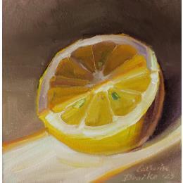 Gemälde Lemon von Braiko Catherine | Gemälde Realismus Öl Stillleben