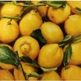Gemälde Lemons von Braiko Catherine | Gemälde Realismus Öl Stillleben