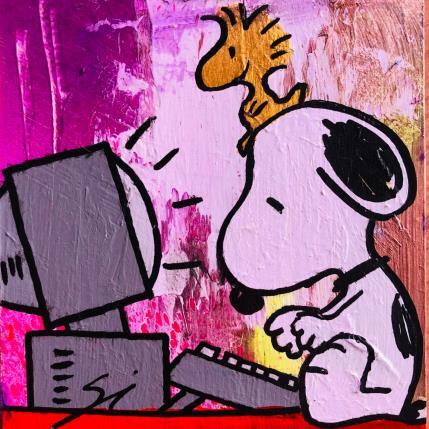 Peinture Learning with snoopy par Mestres Sergi | Tableau Pop-art Acrylique, Graffiti Icones Pop