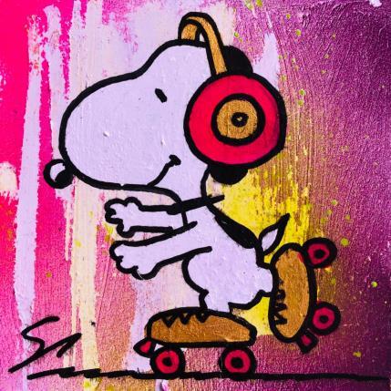 Peinture Snoopy roller par Mestres Sergi | Tableau Pop-art Acrylique, Graffiti Icones Pop